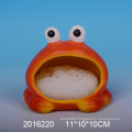 Decorative ceramic sponge holder with frog design